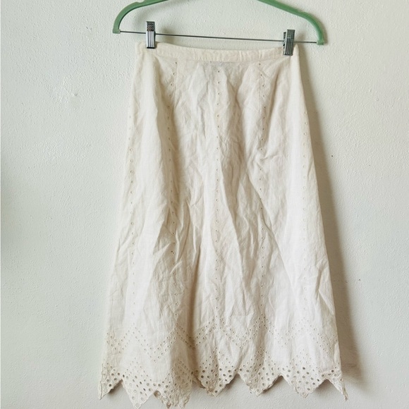 NWT st. roche ivory/ white eyelet polly midi skirt size extra small xs - Picture 6 of 11